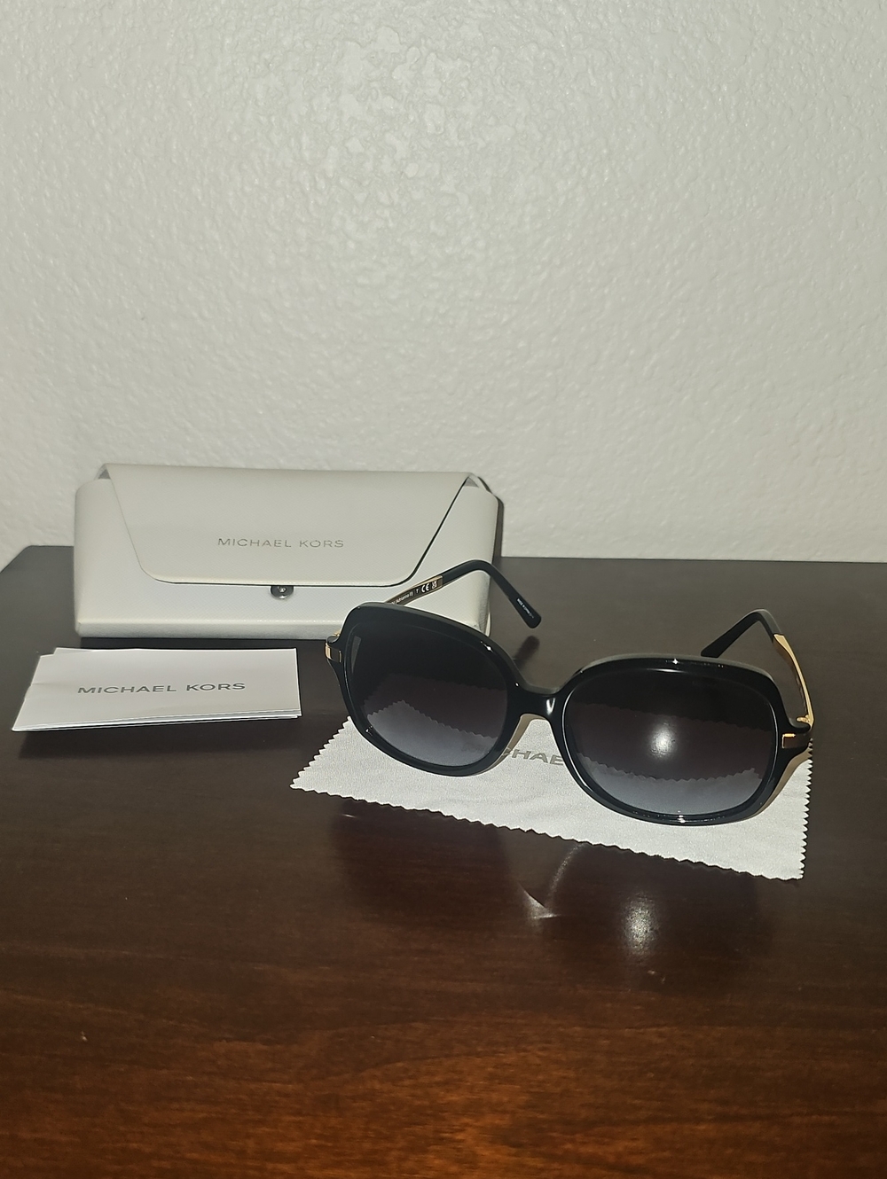Michael Kors Black Sunglasses with Gold Accents
